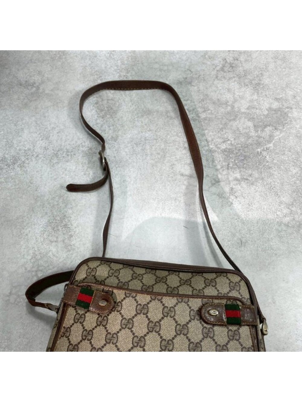 Gucci GG Sherry Line Shoulder Bag Brown Logo - Picture 4 of 10